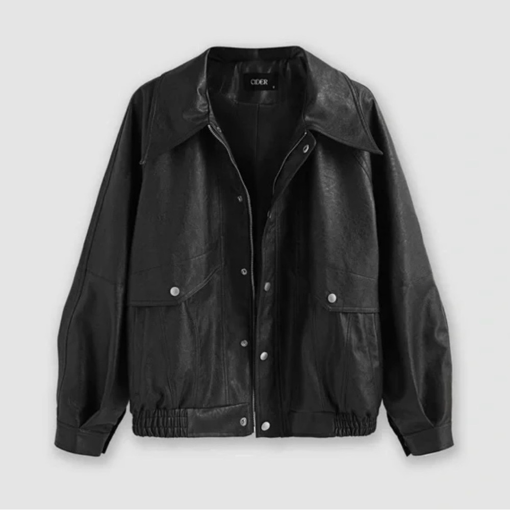 Cider Women's Black Faux Leather Jacket - Picture 2 of 4